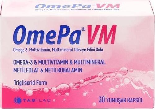 OmePa VM Multivitamin, Multimineral İçeren Takviye Edici Gıda Takviye Edici Gıda 30 Yumuşak Kapsül