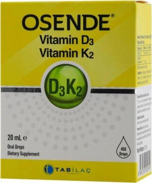 Osende Vitamin D3K2 Takviye Edici Gıda 20 ml