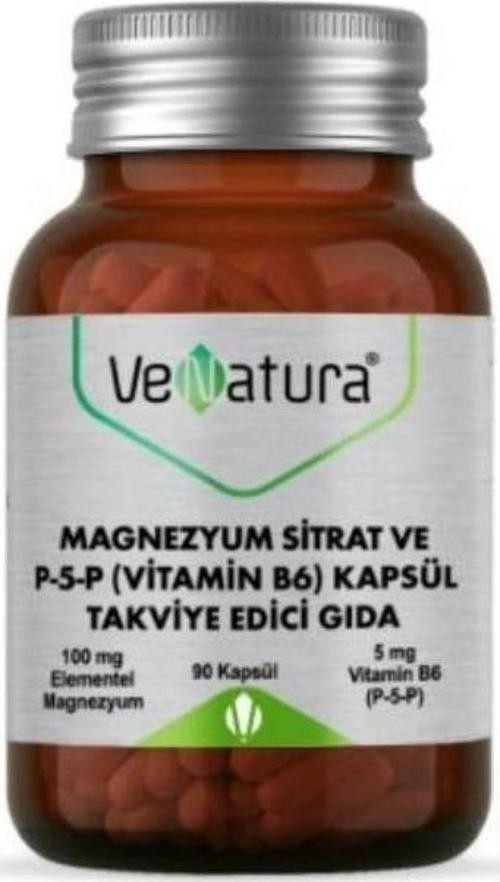 Magnezyum Sitrat ve P5P (Vitamin B6) 90 Kapsül