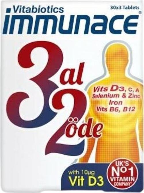 Immunace Takviye Edici Gıda 30 x 3 Tablet 3 Al 2 Öde Avantajlı Paket