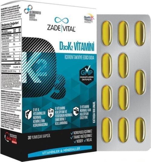 D3 + K2 Vitamini İçeren Takviye Edici Gıda 30 Yumuşak Kapsül