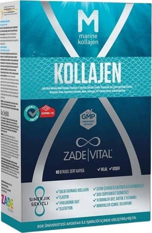Marine Collagen + Hyaluronic Acid İçeren Balık Kaynaklı Kollajen 40 Bitkisel Kapsül