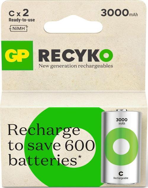 3000 Mah Orta Boy Şarjlı Pil C Boy Gp300Chcbmtr-2Eb2 (2 Li Paket)