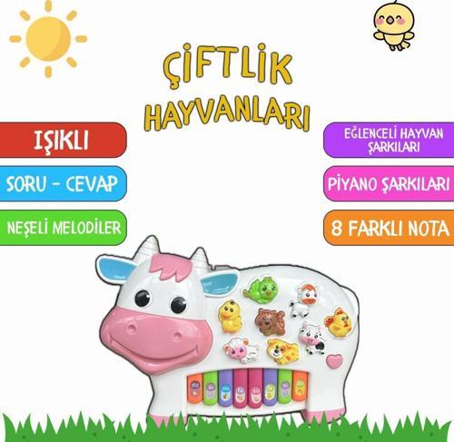 Çok Fonksiyonlu Türkçe Sesli, Soru Cevaplı, Çiftlik Hayvanları İnek Piyano