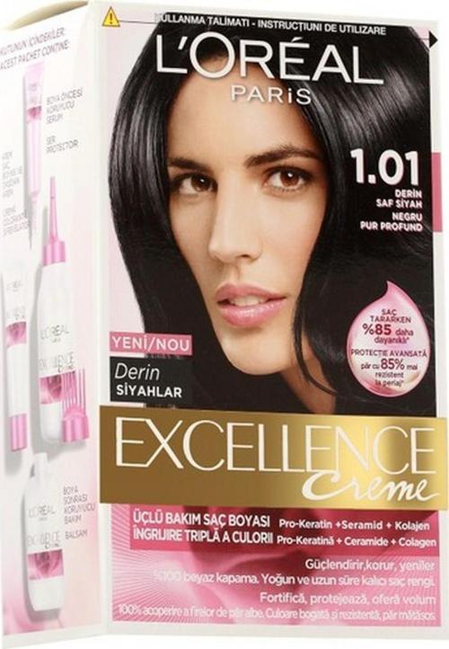 Excellence Creme Saç Boyası 1.01 Derin Saf Siyah