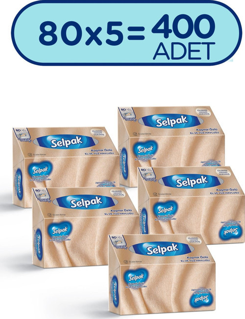 El Ve Yüz Havlusu Kutulu Kaşmir Özlü 5*80 Yaprak