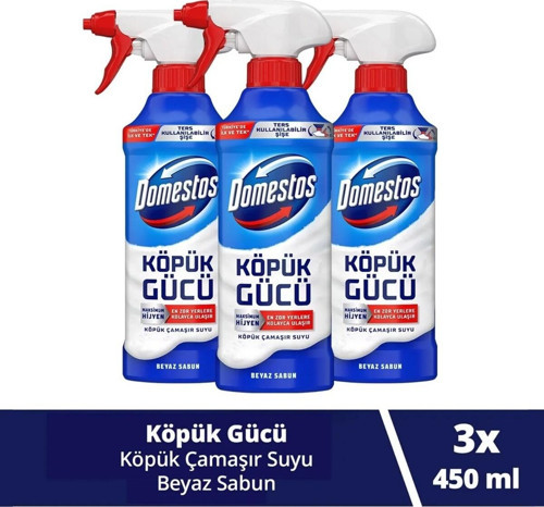 Köpük Gücü Köpük Çamaşır Suyu Beyaz Sabun 450 ml x3