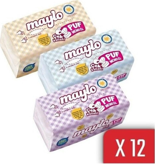 Puf Mendil Kış Serisi 150 Yaprak 12'li Paket