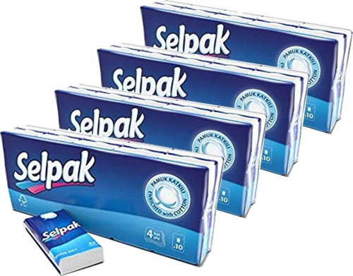 Klasik Mendil 4 Katlı 10X10 4'lü Set