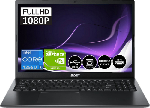 EX215-55 I7-1255U 12GB 512 GB SSD 2 GB MX550 15.6" Fhd Windows 11 Pro  NX.EGZEY.005BT87