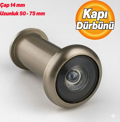 KALİTE Kapı Dürbünü Saten 50-75 mm 14 mm Delik Çapı Güvenlik Gözetleme Aparatı Metal Gövde