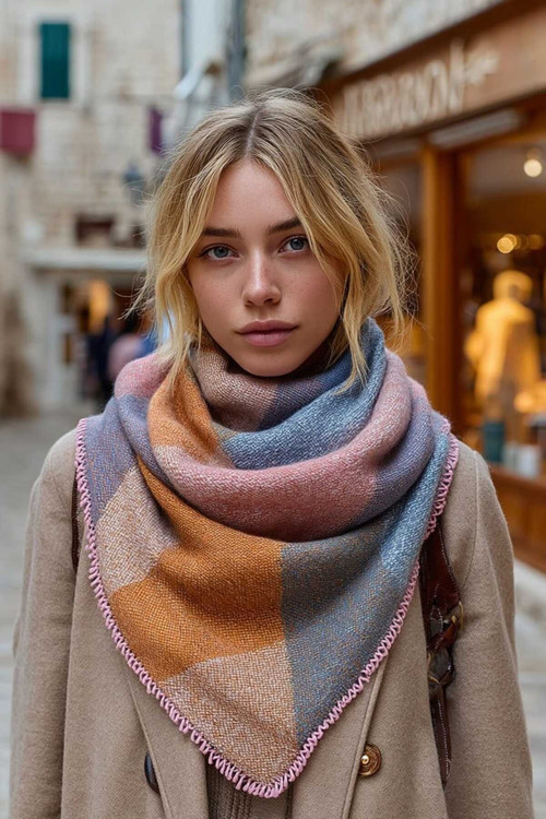 City Mist Shawl Üçgen Kadın Atkı Şal