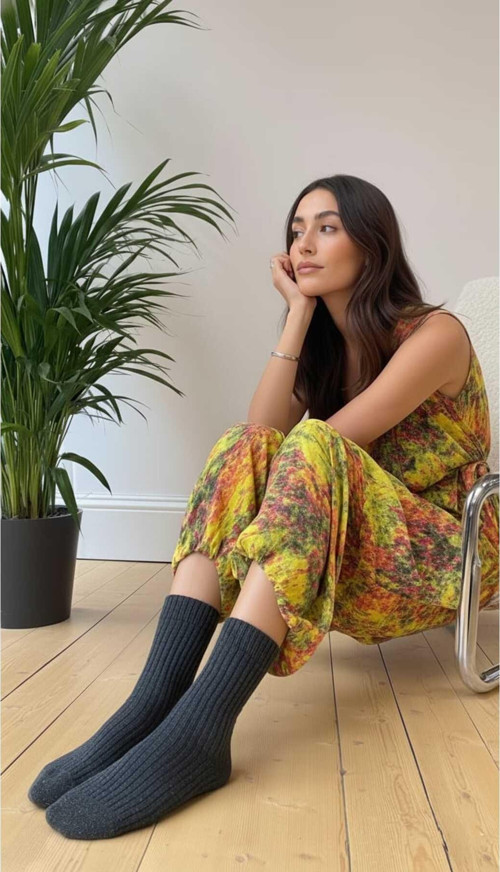 Wool Prime Erkek Jakarlı Yün Çorap