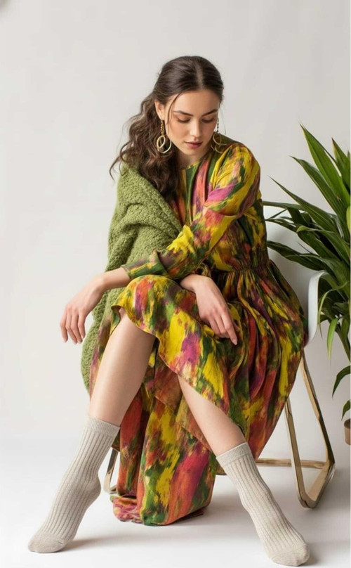 Wool Prime Erkek Jakarlı Yün Çorap
