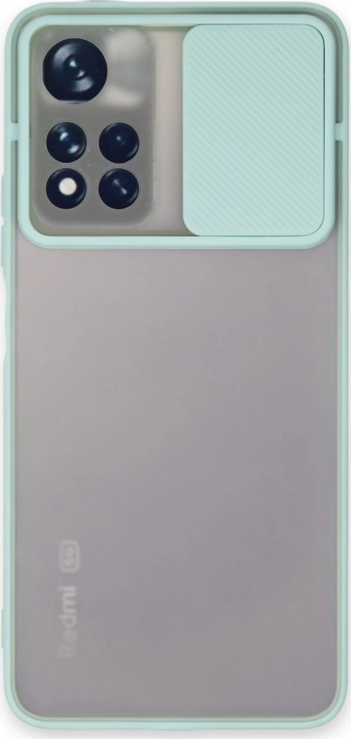 Redmi Note 11T Kılıf Palm Buzlu Kamera Sürgülü Silikon - Turkuaz