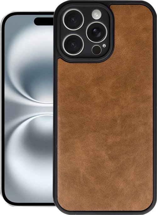 İphone 16 Kılıf Aras Deri Kapak - Taba