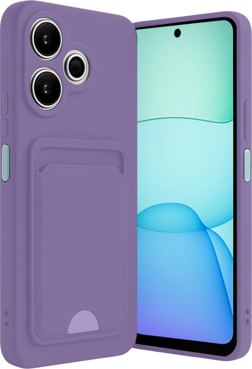 Redmi 13 4G Kılıf Kelvin Kartvizitli Silikon - Lila