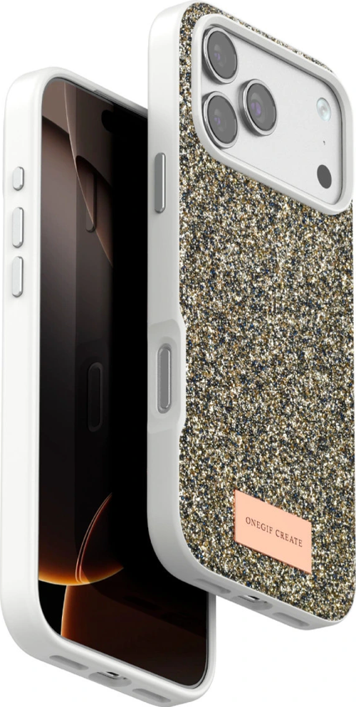 Onegif İphone 17 Bright Simli Kapak - Çöl Titanyum