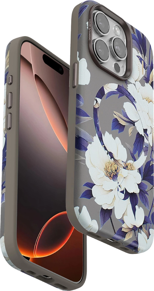 Onegif İphone 14 Flower Series Magsafe Kapak - Gri