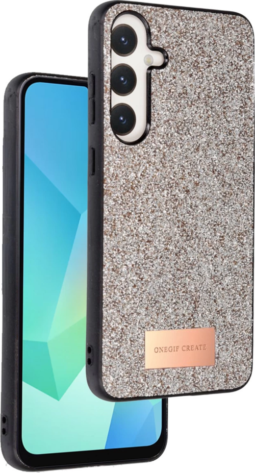 Onegif Galaxy A36 Bright Simli Kapak - Gold