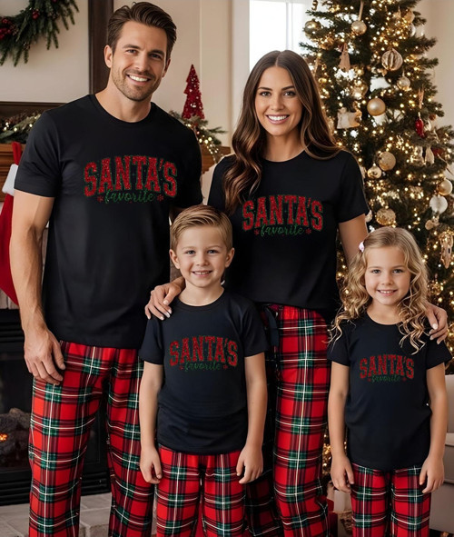 2026 Family Christmas Santa'S Baskılı Yılbaşı Kombini Tişört (Kombin Yapmak İçin Ürün Ekleyiniz)