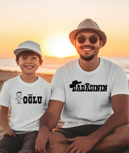 Aile Kombin Tişört- Annesinin Babasının Baskılı Bisiklet Yaka Tişört/T-Shirt (Tek Adet Fiyatıdır.)
