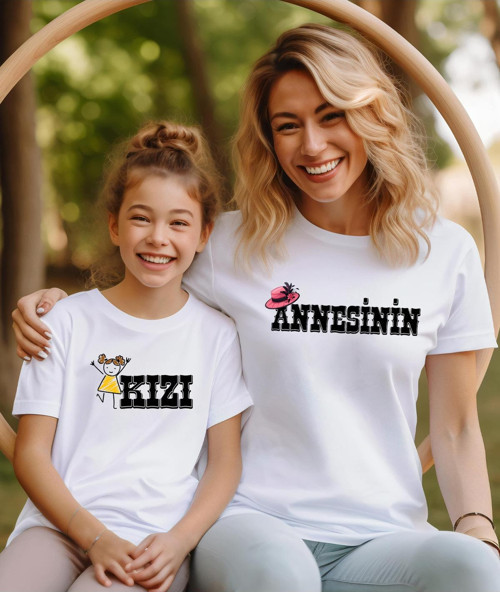 Aile Kombin Tişört- Annesinin Babasının Baskılı Bisiklet Yaka Tişört/T-Shirt (Tek Adet Fiyatıdır.)