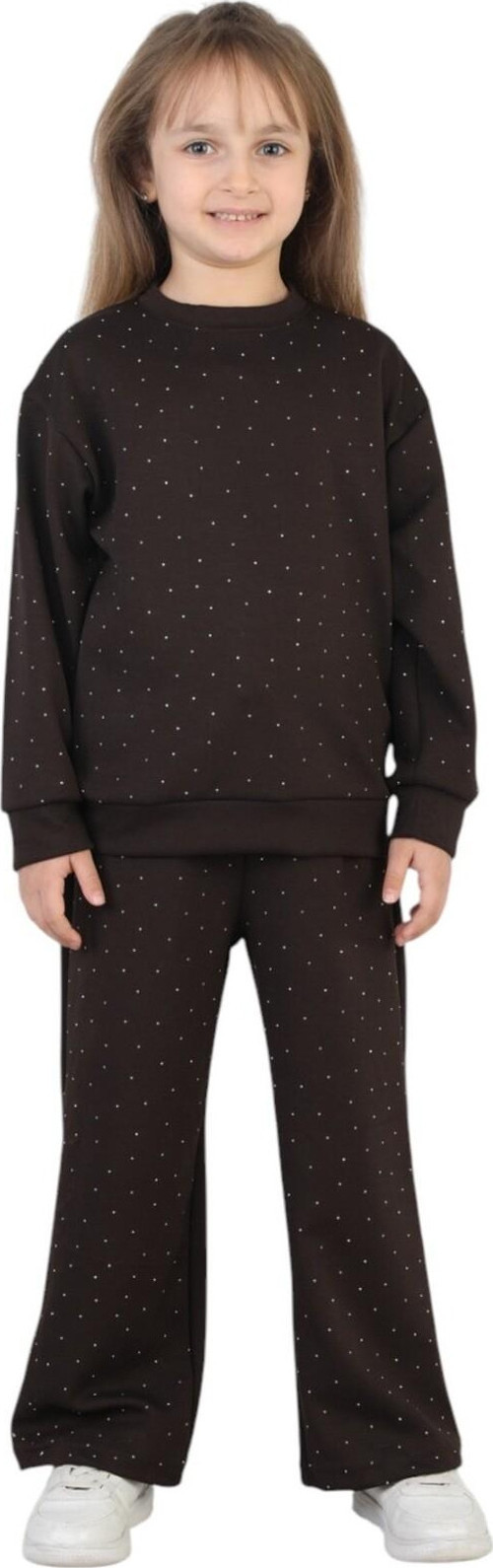 Kız Çocuk Taşlı Pijama Takımı Rahat Kalıp Günlük-Casual Takım İkili Takım