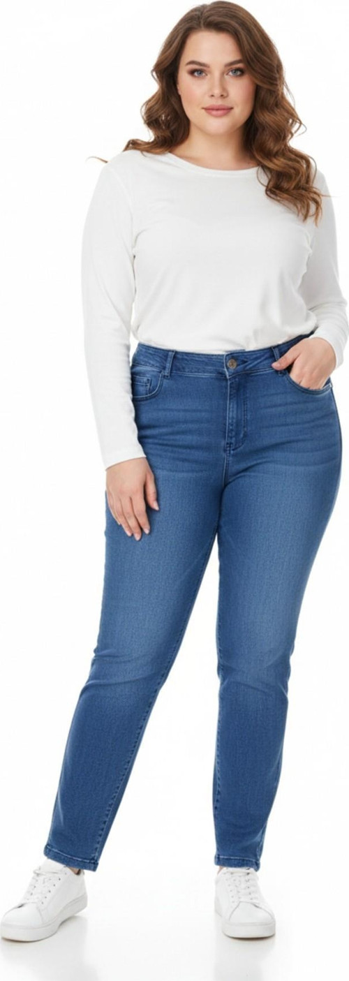 Kadın Bilek Jeans Pantolon Kemer Lastikli Düğmeli BGL-ST05057