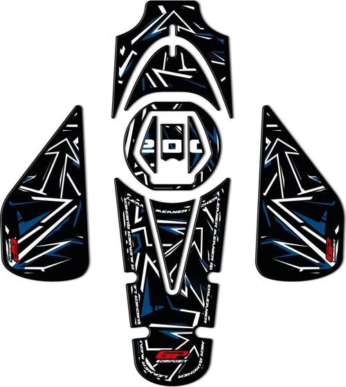 Bajaj Pulsar NS 200 2011-2023 Uyumlu Tank Pad Seti Mavi