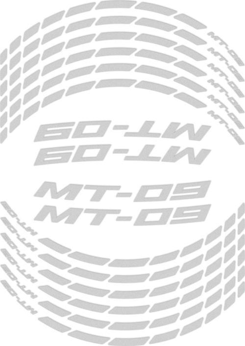 Yamaha MT-09 2013-2023 Uyumlu Jant Şeridi Reflektif Gri