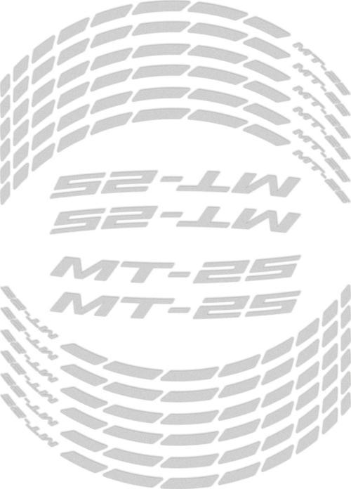Yamaha MT-25 2015-2023 Uyumlu Jant Şeridi Reflektif Gri