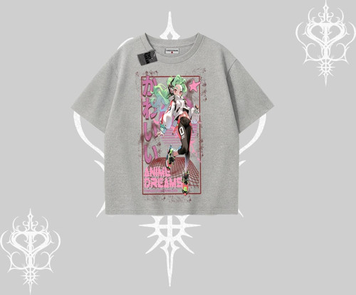 Oversize Tshirt Anime Kawaii Japon Kız Desenli