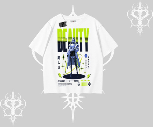 Oversize Tshirt Anime Unity Neon Detaylı Grafik Baskılı