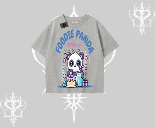 Oversize Tshirt Foodie Panda Tatlı ve Sevimli Panda Baskılı