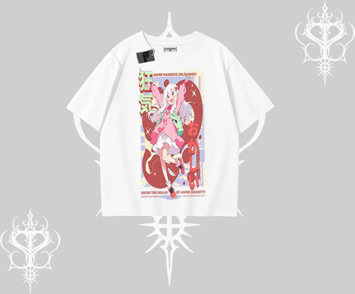Oversize Tshirt Madness Unleashed Anime Girl Baskılı