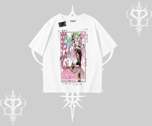 Oversize Tshirt Anime Kawaii Japon Kız Desenli