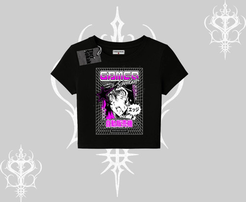Babby Tee Tshirt Games Schoolgirl Anime Baskılı