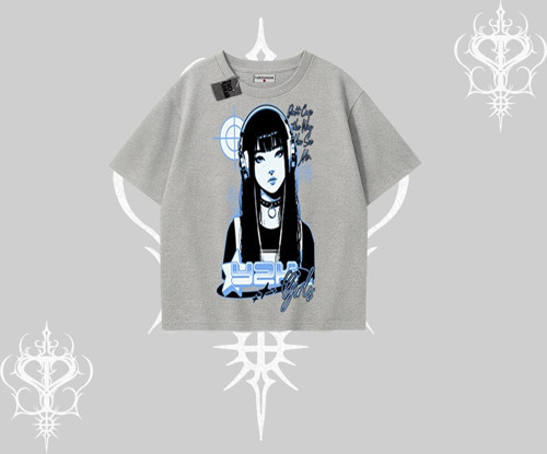Oversize Tshirt Cyber Y2K Anime Girl Street Sound Aesthetic