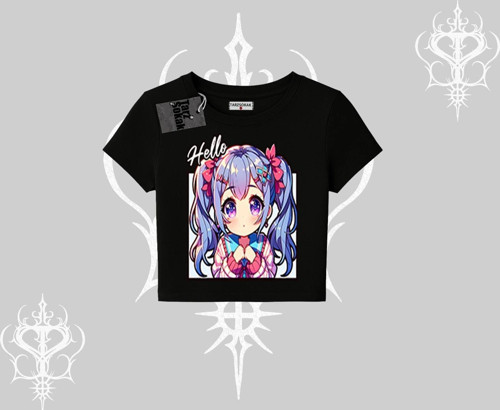 Babby Tee Tshirt Hello Anime Kız Sevimli Karakter Baskılı