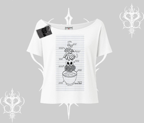 Kayık Yaka Tshirt Noodle Theory Hand Drawn Concept