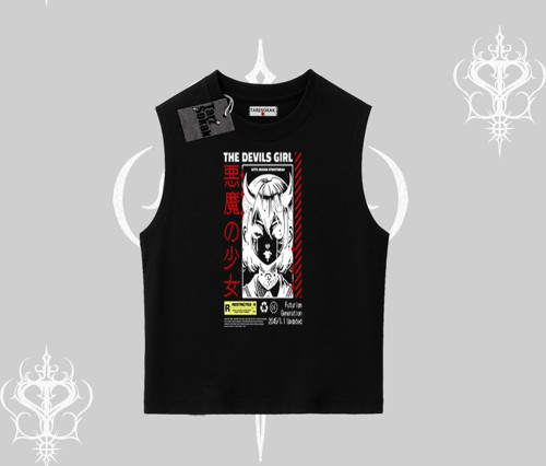 Kolsuz Tshirt Anime Devils Girl Japanese Style Baskılı