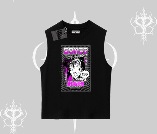 Kolsuz Tshirt Games Schoolgirl Anime Baskılı