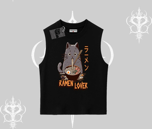 Kolsuz Tshirt Ramen Lover Kedi Anime Baskılı
