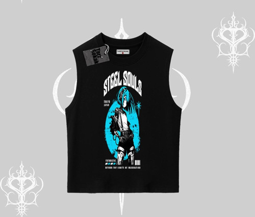 Kolsuz Tshirt Anime Cyberpunk Kız Baskılı