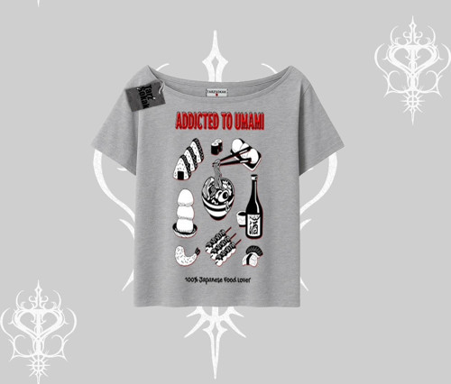 Kayık Yaka Tshirt Japon Mutfağı Umami Temalı Baskılı