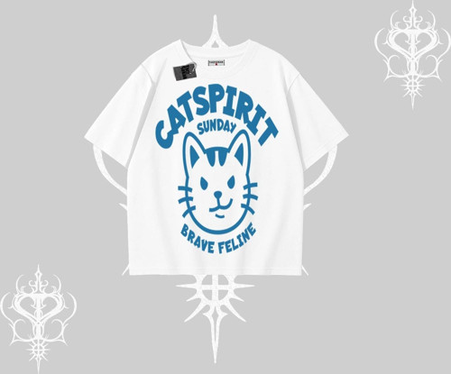 Catspirit Sunday Brave Feline Yazılı Kedi Baskılı Oversize Tshirt