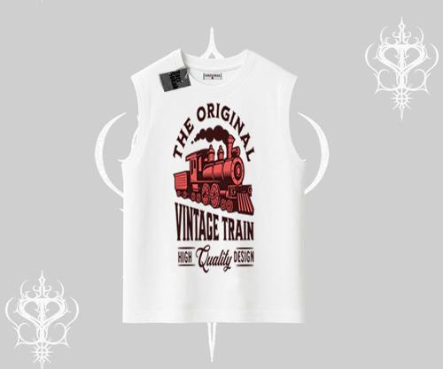 Kolsuz Tshirt Classic Railroad Vintage Train Street Aesthetic