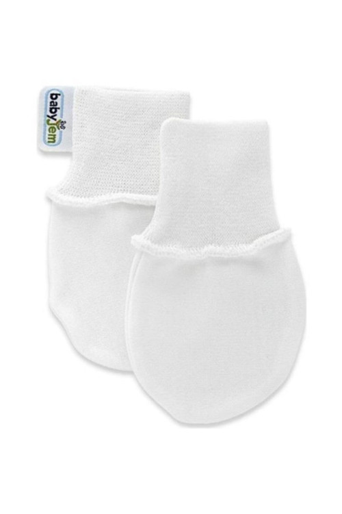 Yenidoğan Bebe Eldiven Beyaz (Ribanalı)