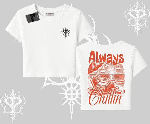 Always Chillin Kedi Arka Baskılı Babby Tee Tshirt
